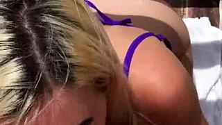 Public pussy fucked by Teen with big natural tits