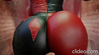 Actually twerking and shaking that big booty with Harley Quinn