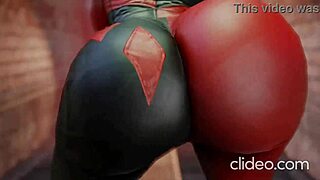 Actually twerking and shaking that big booty with Harley Quinn