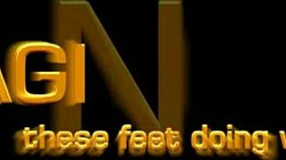 An asian woman shows off her sexy toes and long toenails barefoot.