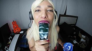 Exploring a giant gummy worm in a relaxing ASMR muskbang session