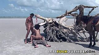 Want double penetration on the beach?