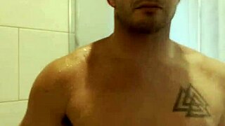 Intense solo shower masturbation with steamy self-pleasure and wet bathing