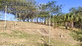 Blonde Whore Abused In Woods