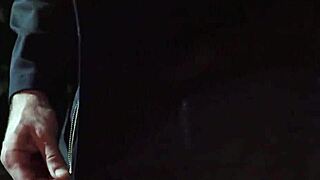 Busty blonde in red hood explores outdoors on Halloween