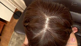 big-breasted asian babe giving intense blowjob with her amazing ass