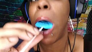 Horny Ebony Freak Sucks Big Black Cock