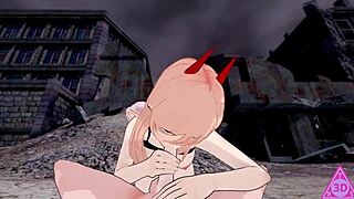 Denji Power Chainsaw Man Hentai: Intense Blowjob, Handjob, and Cumshot Action