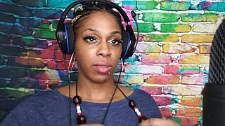 Horny Ebony Freak Sucks Big Black Cock