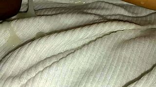 Petite 18+ Wife's Creamy Feet and Toes Drenched in Cum During Foot Play