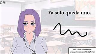 spanish teacher punishes balls with rope joi