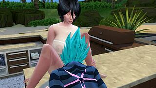 young milf mikasa seduces vegeta for oral assfucking while girlfriend bulma stays unaware