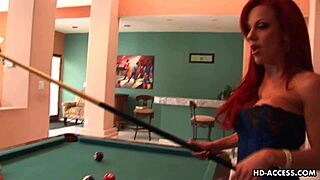 Mature Redhead Enjoys Interracial Anal Party. Detailed scenes highlight her red hair and intense actions.