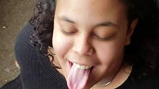 Girlfriend sucks friend's big cock in abandoned building during intense blowjob