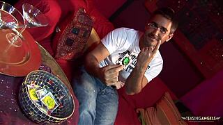 this blonde babe loves sucking that fat cock sideways in stockings