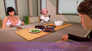 Kissing step sister's sweet lips in summer hentai