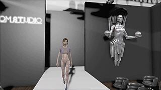 In Fallout 4, this sexy brunette anime hentai girl wears surrealist fashion