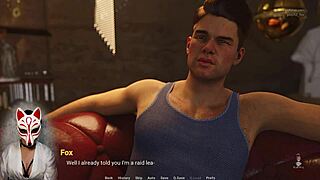 Blonde milf sucks cock in cartoon game, swallows cum on big tits.