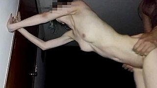 petite teen asks for help and can't stand from fatigue