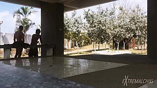 i watched skinny twinks fucking near the football field, their small waists and bareback anal.