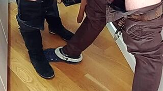 FAT REDHEAD MILF BLOWS COCK IN KITCHEN