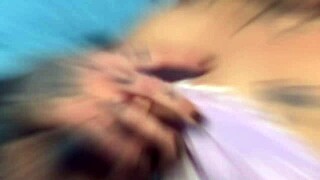 In the photo shoot, redhead with big natural tits engages in blowjob and anal with monster cock