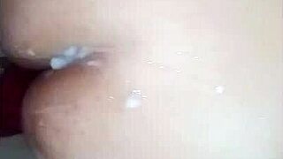 Watch the amateur get bent over in doggystyle, take cock deep, and cumshot on pussy homemade