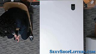 Latina thief gets mouth jizzed!