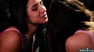 bisexual teen shares her stepbro's big cock with her best friend in a group lick