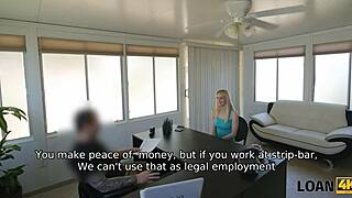 I, the naughty blonde, suck cock in office interview for cash. Oops, drilled too!