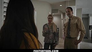 Foster MILF Misha Mynx Commands Teen Aria Skye to Join Them for Hardcore Threesome with Jerk Off Instructions