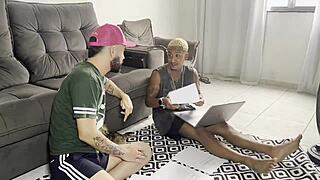 bareback twink with monster cock in gay scene