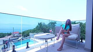 rough footjob on monster cock leads to cumshot