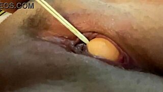 Redhead Babe Plays with Big Tits and Pussy with Balls