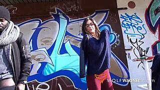 lullu gun teased by two filthy fuckers outdoors