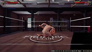 Ethan battles Val in naked 3D fighter game! 😈