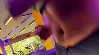 a huge dick in the gym