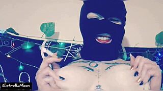 Chubby European woman smokes cigarette in two horny videos.