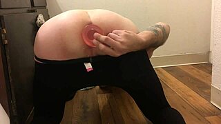 sexy tranny rides cock in leggings