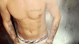 young latina masturbates in shower