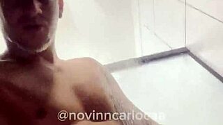 young latina masturbates in shower