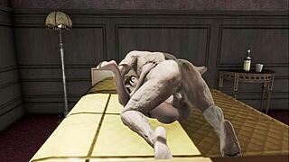 Elie bends over for old ghoul in Fallout 4 scene.