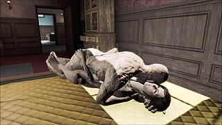 Elie bends over for old ghoul in Fallout 4 scene.