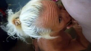 mature milf with huge tits and ass sucks cock like a whore!