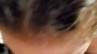 Hot Brunette In Pigtails Gives Intense Blowjob In RV