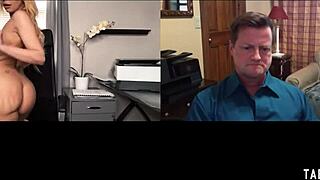 Brooklyn chase, the huge tits employee, masturbates unknowingly on video chat