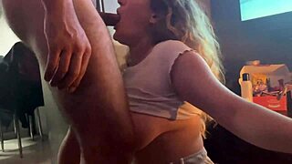 thick wife seduces another man while her old husband watches, getting fucked in doggystyle with deepthroat and big ass action