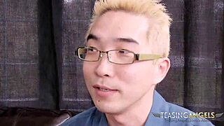 nerdy asian guy gets to bone hot american pornstar cowgirl style