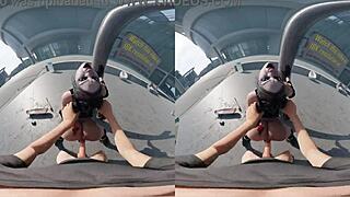 狂野18k VR与哈莉奎因公开后入操逼，警察来前