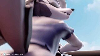 loona from helluva boss is riding that furry ass in pov style, anime fun